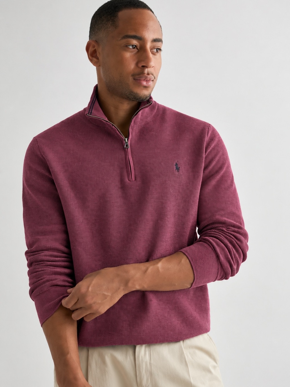 Polo by Ralph Lauren Men's Half-Zip Pullover in Wine